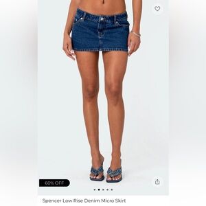 Edikted Blue Denim Micro Skirt